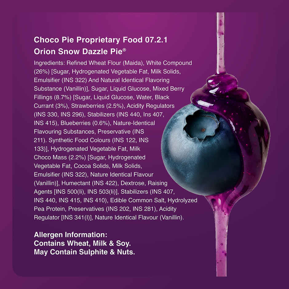 Orion Blueberry Snow Dazzle Pie | Soft White Cake