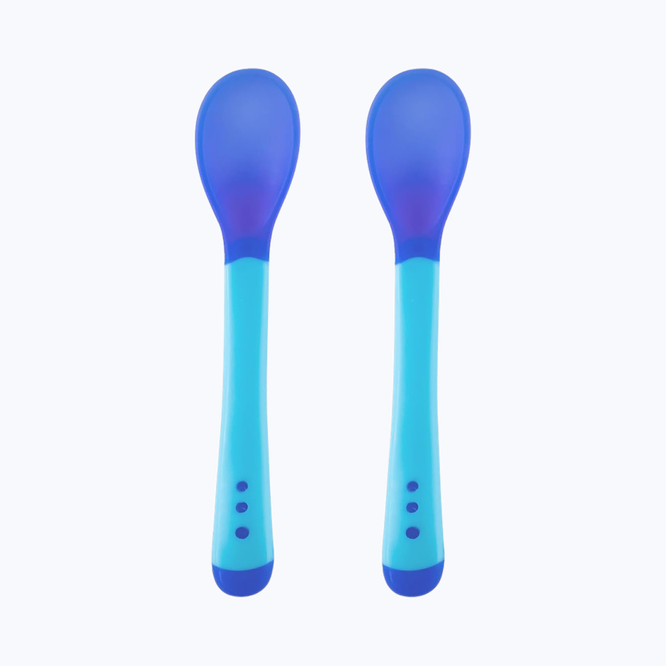 LuvLap Tiny Love Heat Sensitive Spoon Set, Food Grade PP, with Soft Silicone Tip, BPA Free