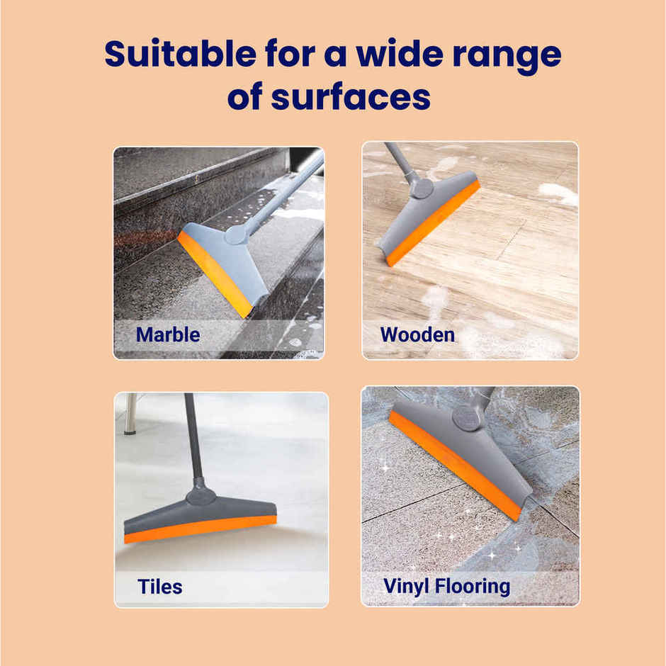 Chakaachak Shine Floor Wiper| 30 CM | Grey & Orange