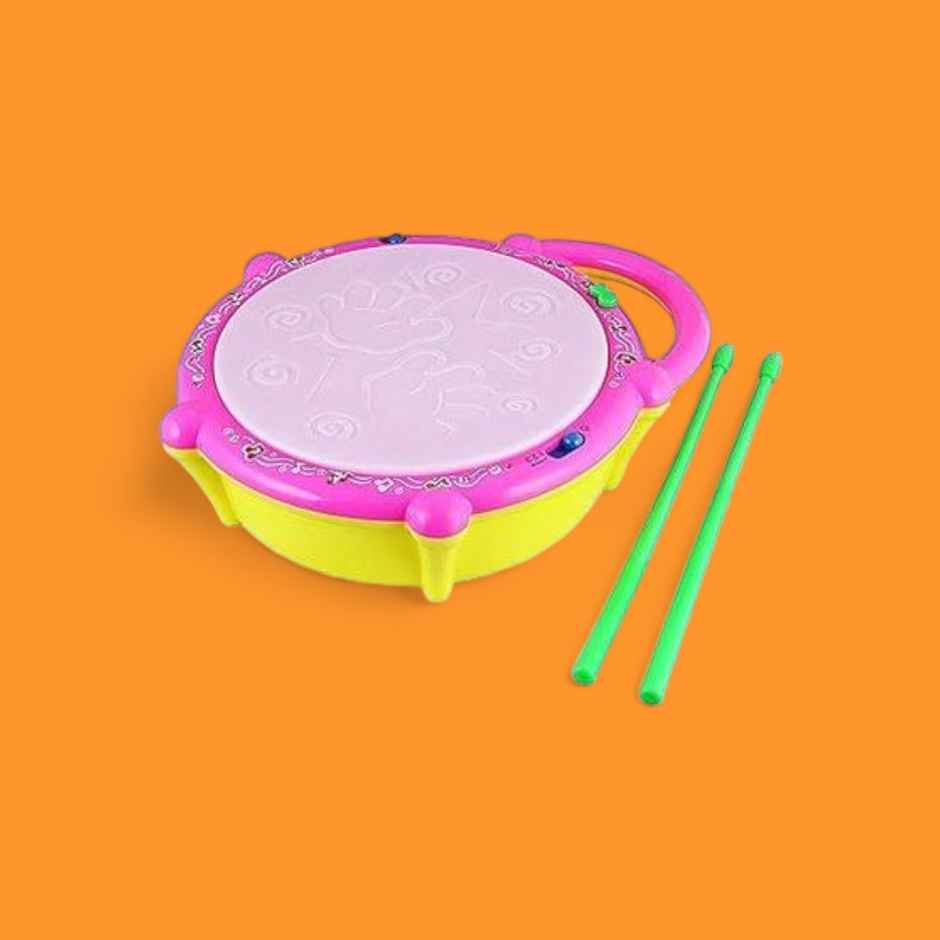 Toyshine Flash Drum With 3D Lights For (2-4) Year Kids Boy Girl