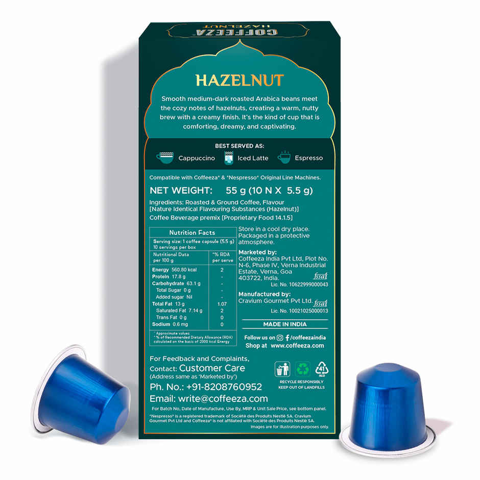 Coffeeza Hazelnut Coffee Capsules
