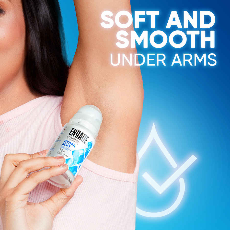 Engage Hydra Soft Underarm Roll-On Deo for Women | Soft and Smooth | 72hr Protection