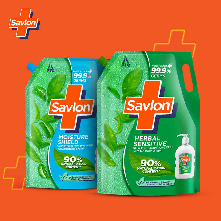Savlon Herbal Sensitive Handwash Refill Pack 1.3L| Care for sensitive hands|Value Pack