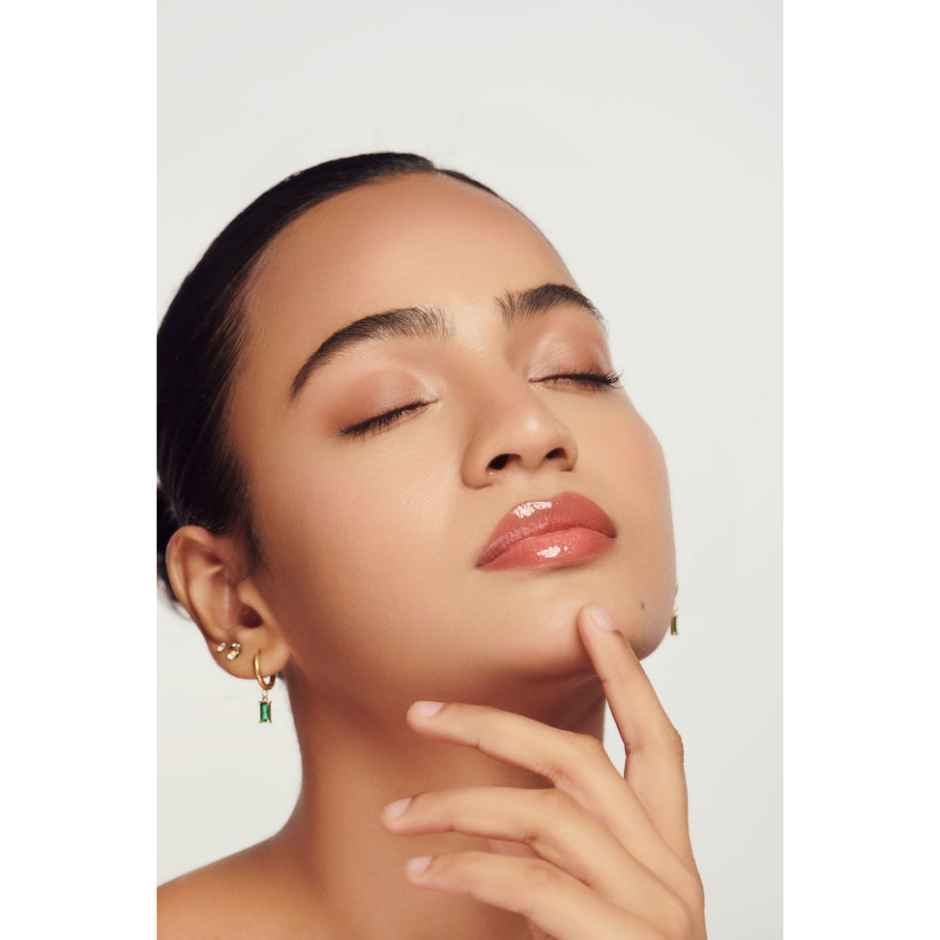 Gush Beauty Glaze Lip Oil Gloss | High Shine & Hydrating Nude Gloss | Sheer Sparkle | Nude Gloss