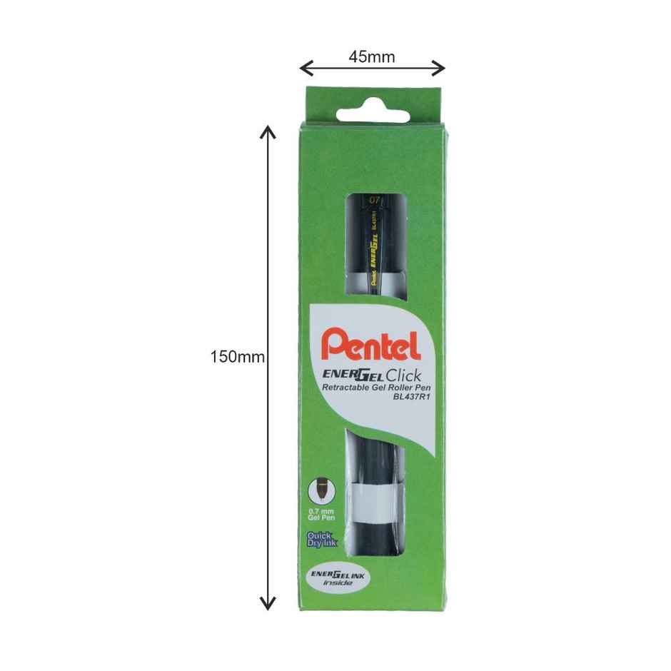 Pentel BL437R1 Energel Click Single Black Body Black Ink