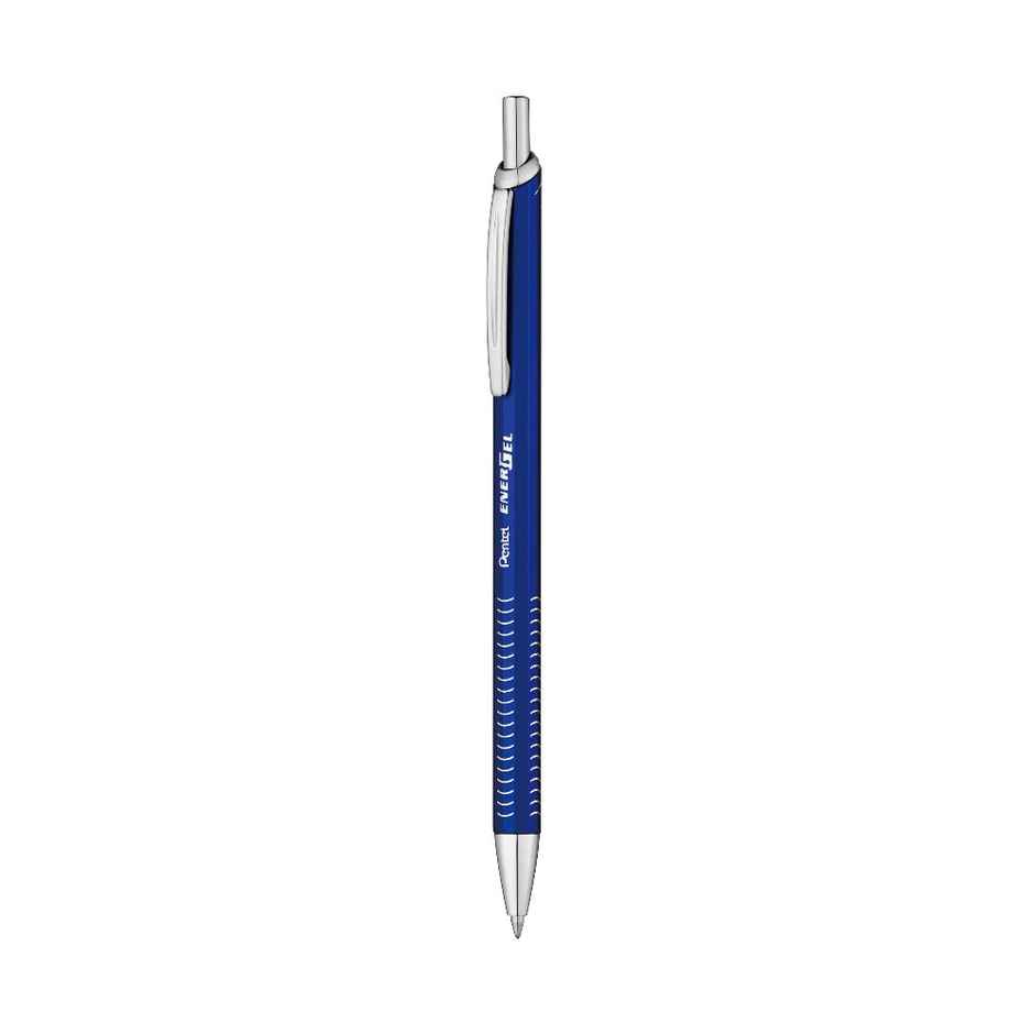 Pentel BL447 Energel Metal Lite Single Blister Blue Body Blue Ink