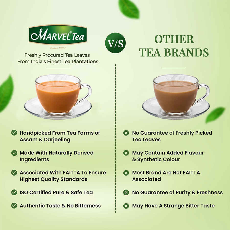 Marvel Premium Tea | Assam & Darjeeling Premium Leaves Unique Blend Chai Patti