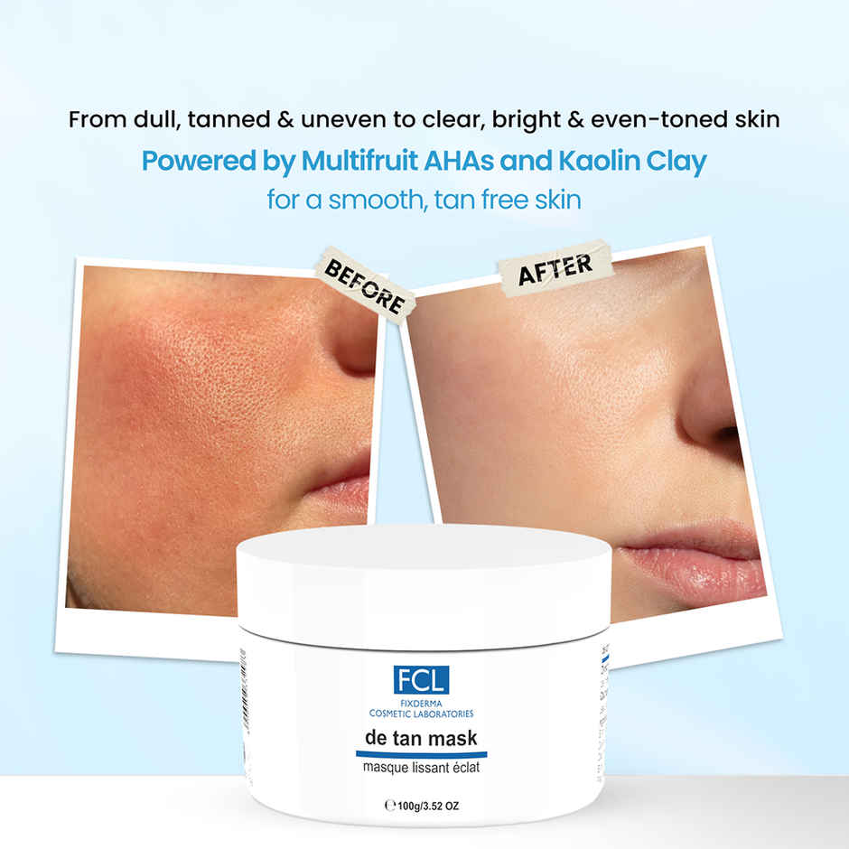 FCL Fixderma De Tan Mask For Tanning & Dark Skin | Cleans Pores | Removes Blackheads | Improves Skin Tone