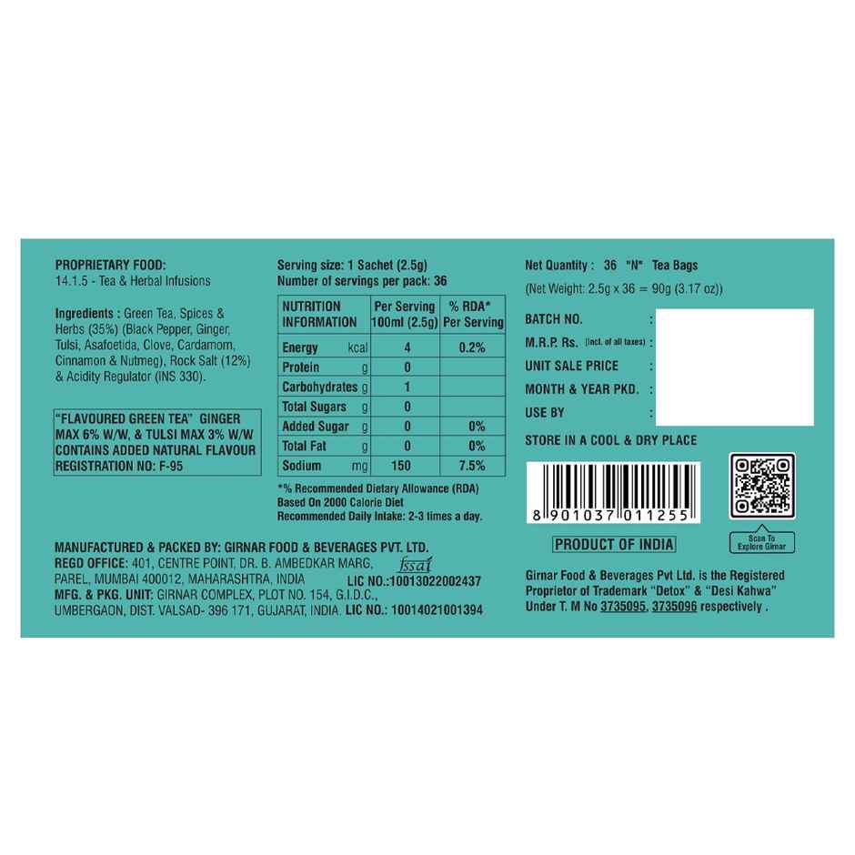 Girnar Detox Desi Kahwa Green Tea Bags