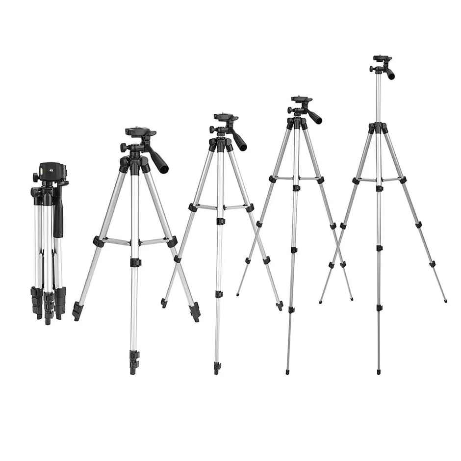 Tygot 3110 Adjustable Aluminium Alloy Tripod Stand Holder for Mobile Phones & Camera, 350 mm -1020 mm, 1/4 inch Screw + Mobile Holder Bracket
