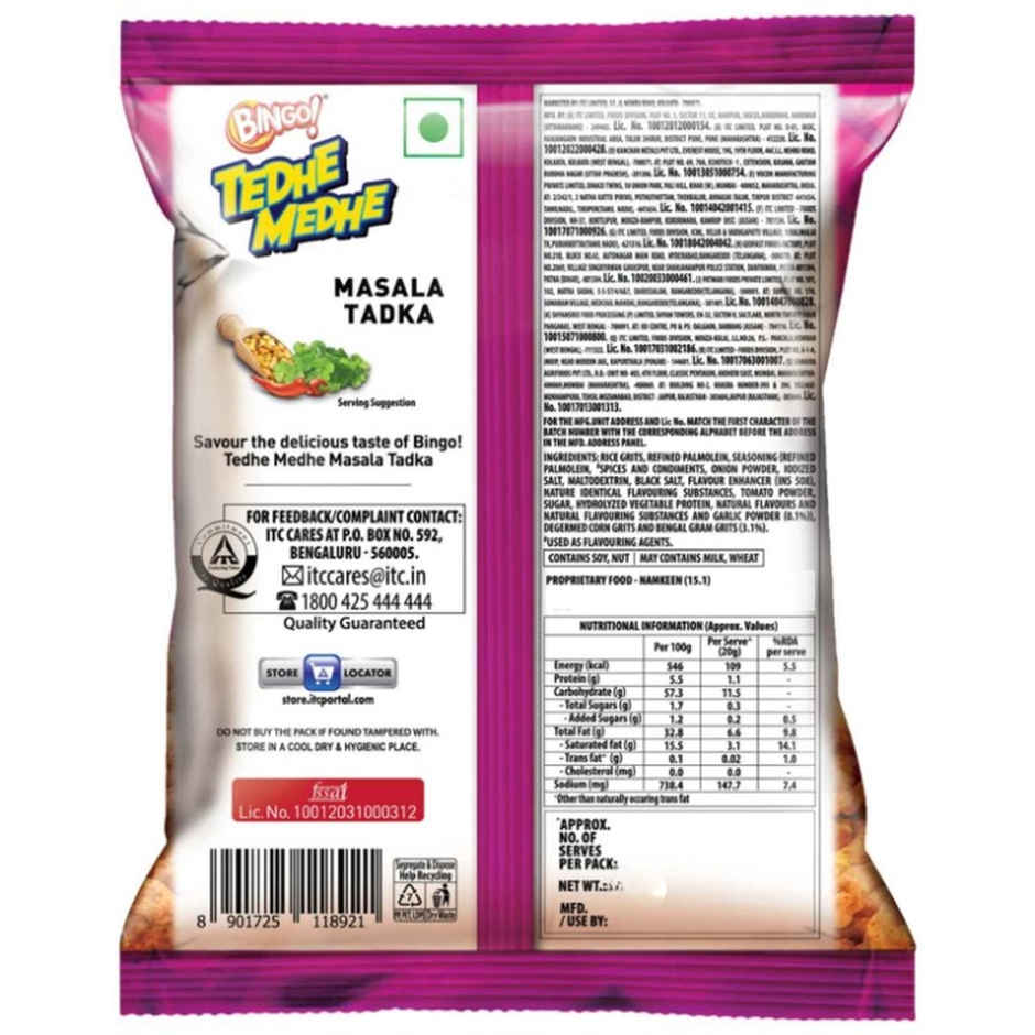 B Natural Coco Nut Cola (250ml) & Bingo! Tedhe Medhe | Masala Tadka (75g) Combo