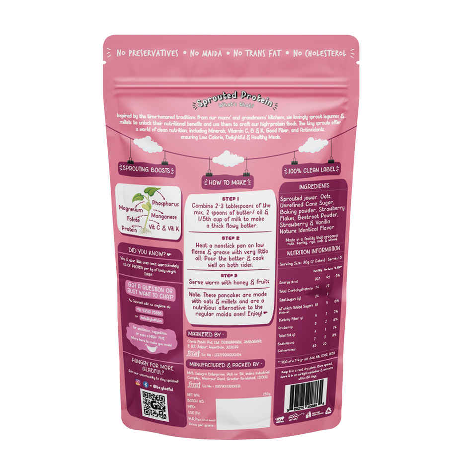 Gladful Strawberry Pancake Jowar and Oats Mix