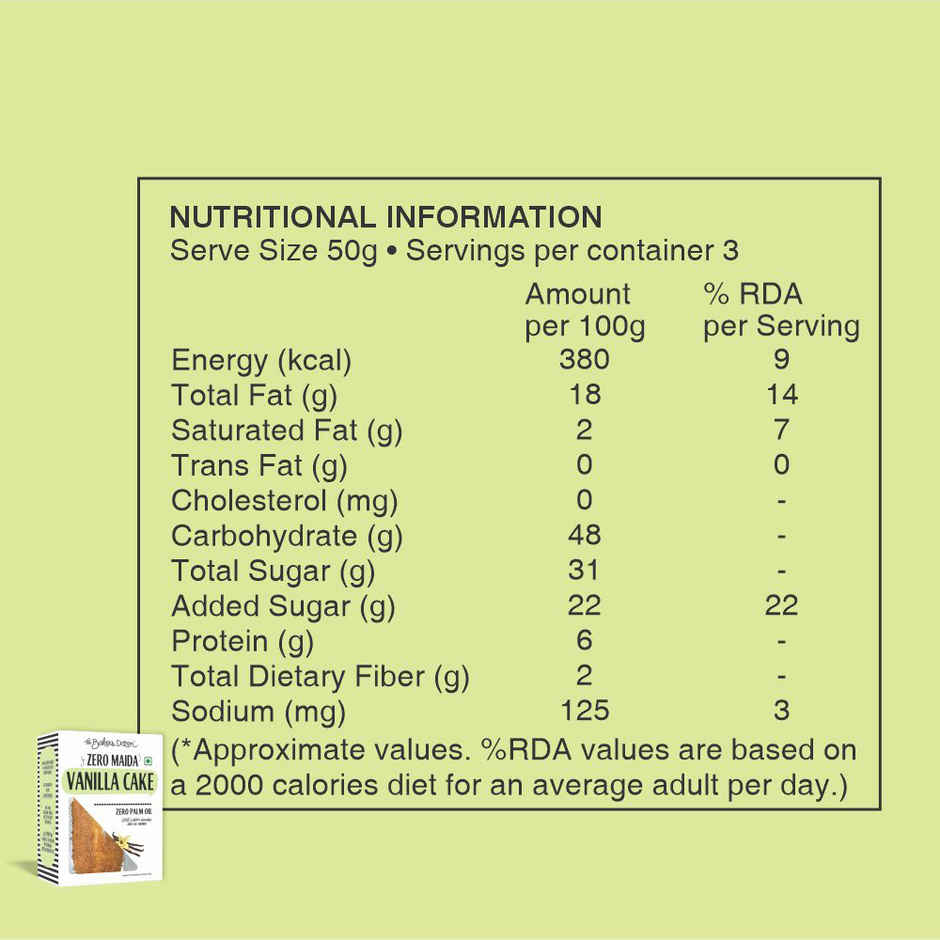 The Baker's Dozen Vanilla Cake | Eggless cake | Tea Cake | Zero Palm Oil | Zero Trans Fat | Combo