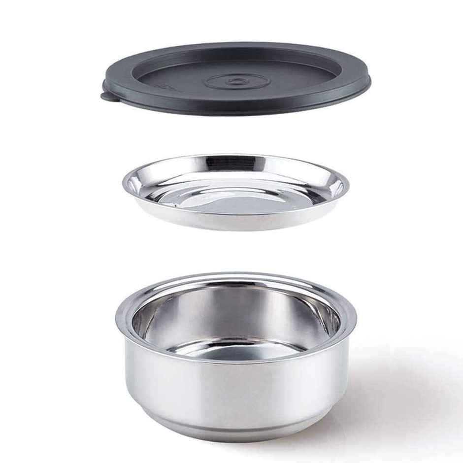 Borosil Carry Fresh Stainless Steel Lunchbox, 2pc Set (280ml x 1 + 180 ml x 1)