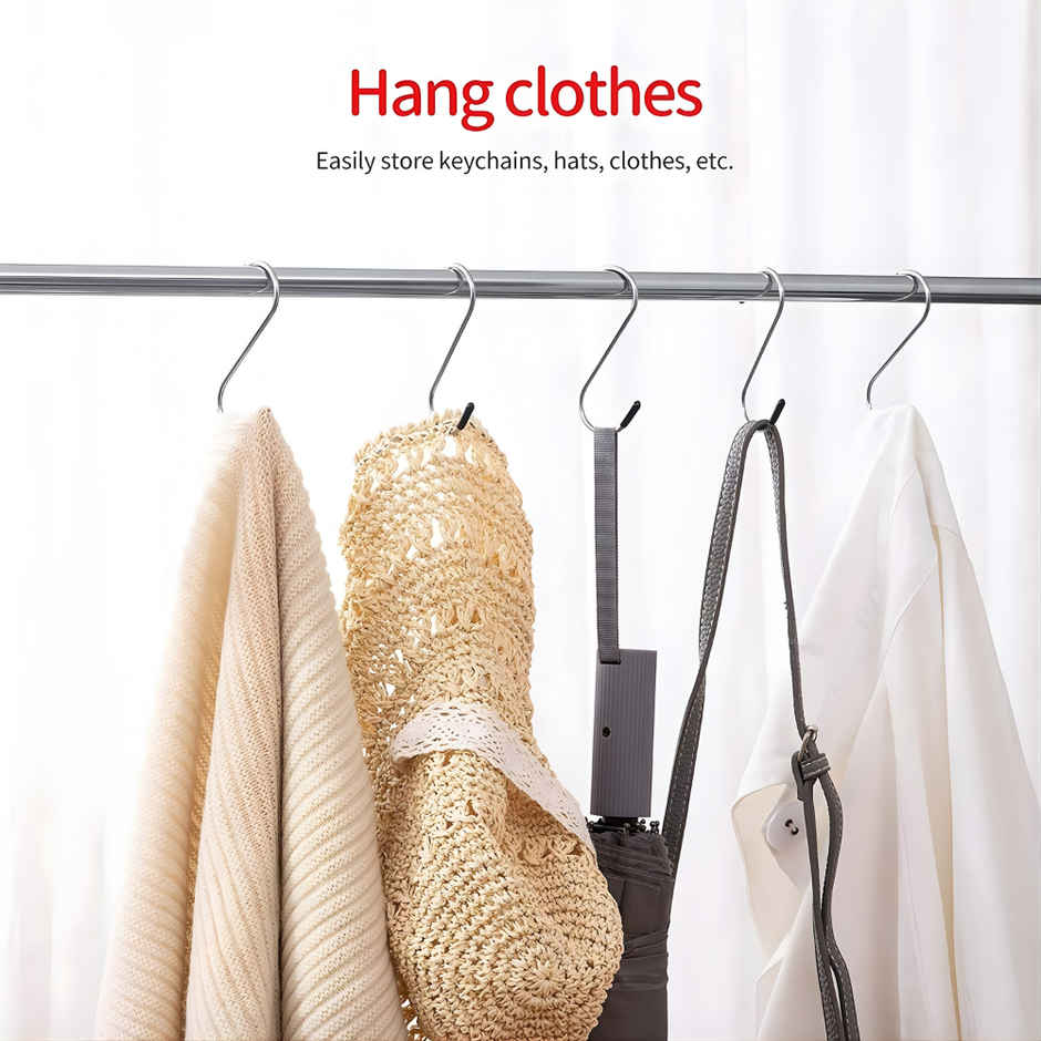 Se7en Multi-Purpose Stainless Steel S Shape Hook | Hangers for Home, Office & Shop
