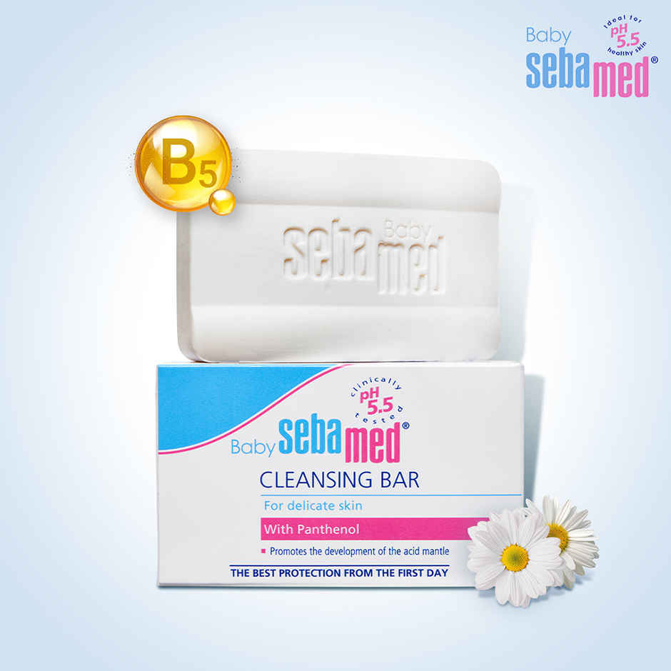 Sebamed Cleansing Bar pH 5.5 Baby Soap For Kids | White | 1 month - 6 years Combo