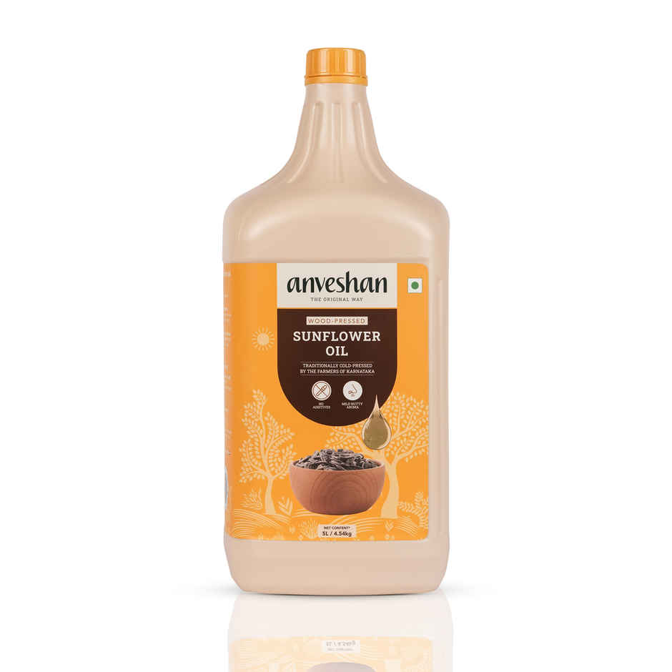 Anveshan Sunflower Wood Cold Pressed Oil Hdpe Can | Healthy Cooking Oil
