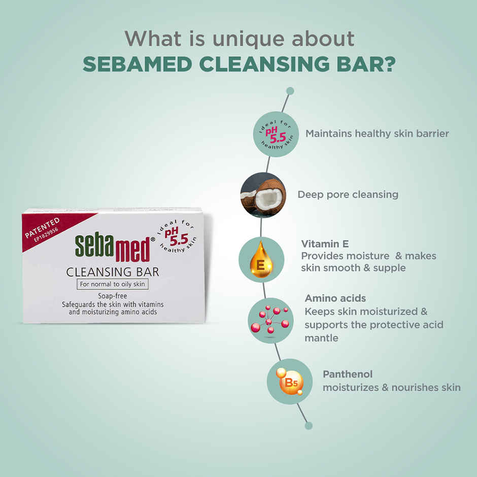 Sebamed Clear Face Cleansing Bar | pH 5.5 | Gentle & deep pore cleansing