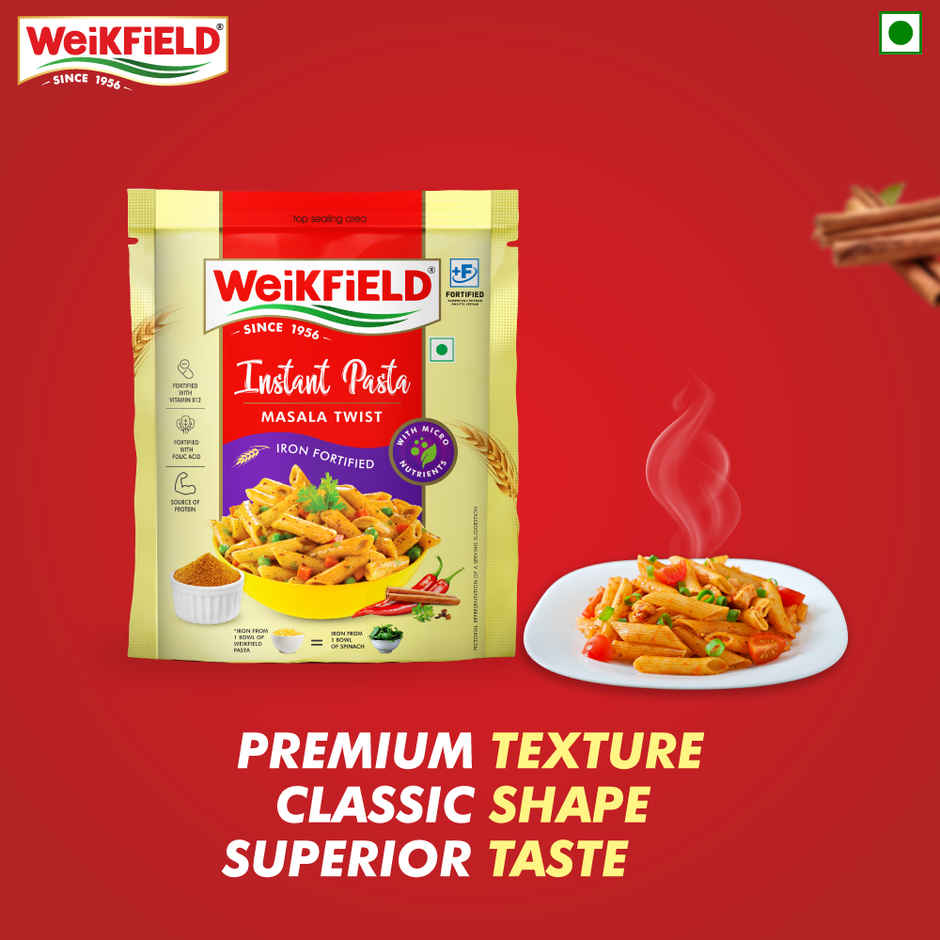 Weikfield Instant Pasta- Masala Twist| Pure Durum Wheat| Rich in Protein
