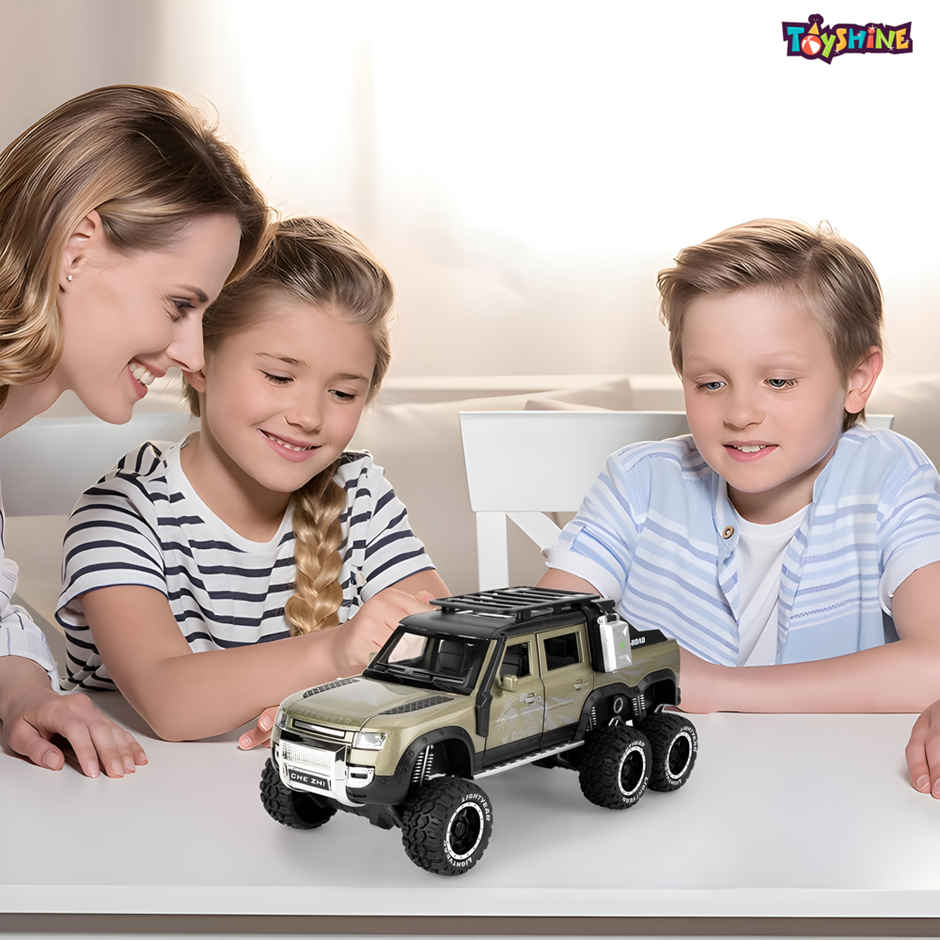 Toyshine 1:28 Die Cast D-Rover Vehicle with Music, Lights & Pull Back for Kids 3+ (Black)