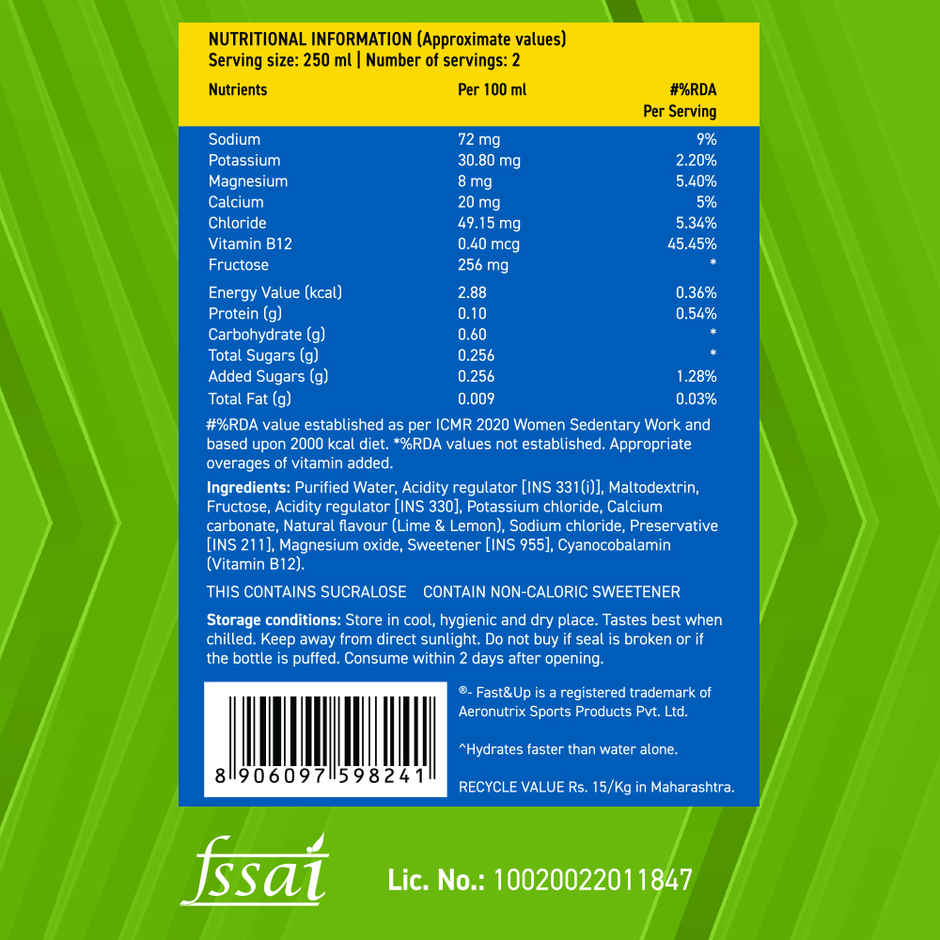 Fast&Up Reload Low Sugar Energy Drink - Tasty Lemon Blast Combo