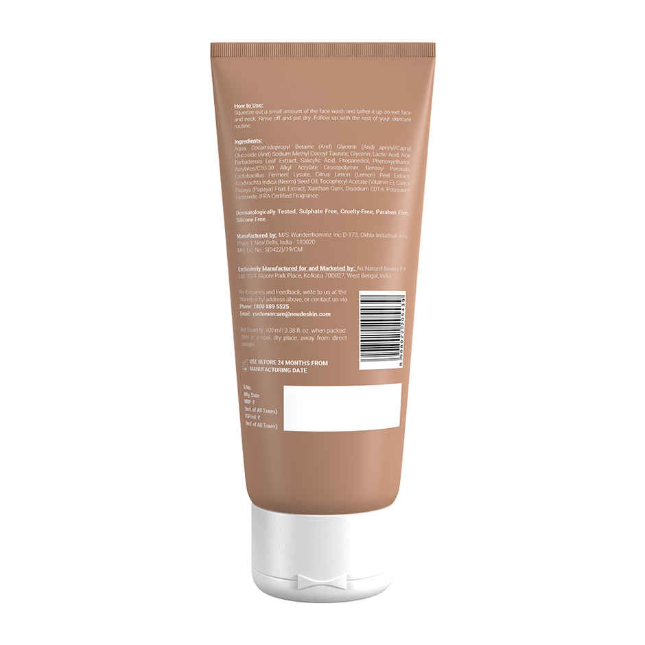 Be Neude Milk Probiotic Acne Conrol Gel Face Wash - Zits Away