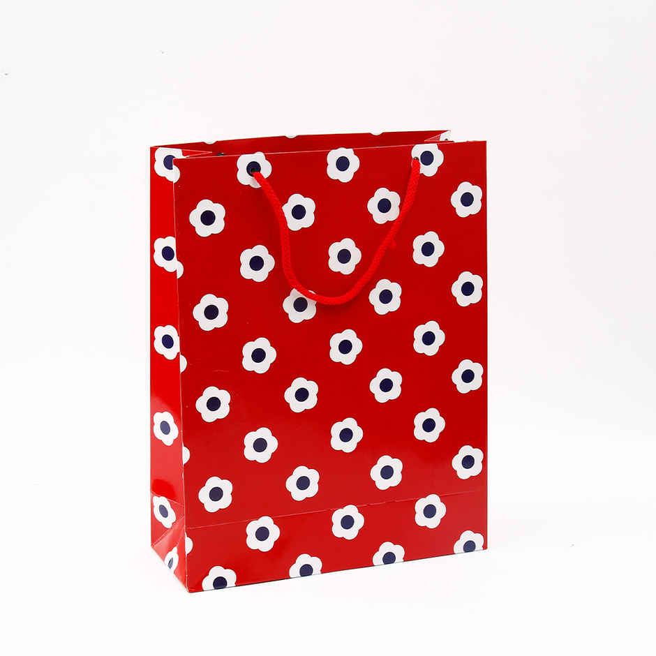 Archies Red Ditsy Floral Print Paper Bag | Medium