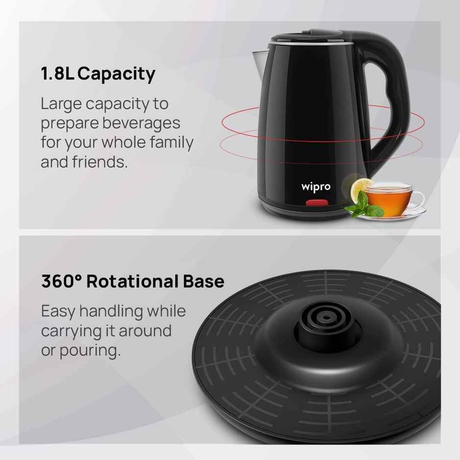 Wipro Elato 1.8 Litre Cool Touch Electric Kettle With Auto Cut Off,1.8 Liter,1500 Watt