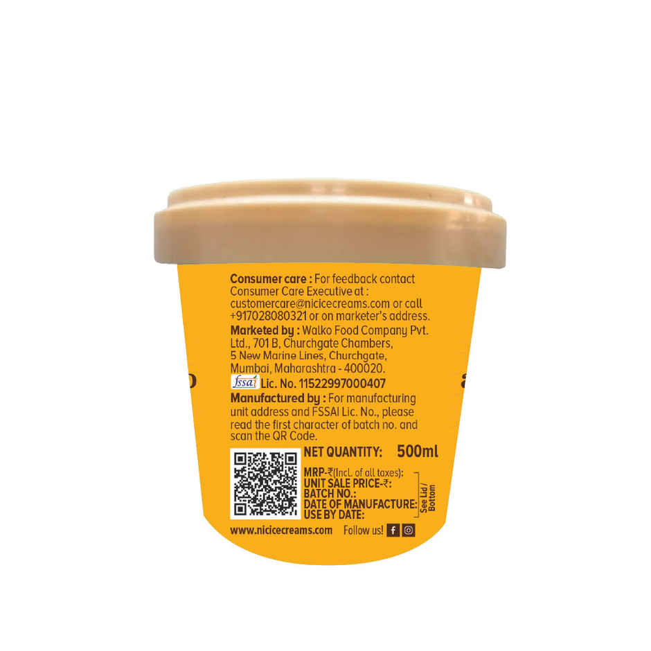 NIC Alphonso Mango Ice Cream Tub | Preservative Free | No Artificial Flavors