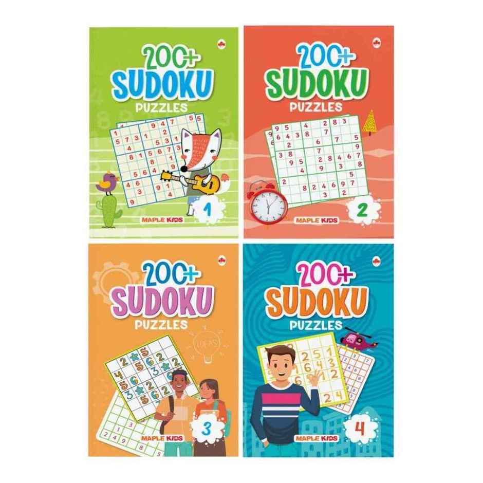 Sudoku Book For Adults | Set Of 4 | 800+ Puzzles | Brain Booster For Children | Age 4+
