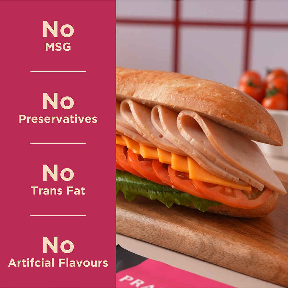 Prasuma Chicken Ham, 200g | Lightly Smoked | Fresh Chicken, No Soya | High Protein | No Trans Fat