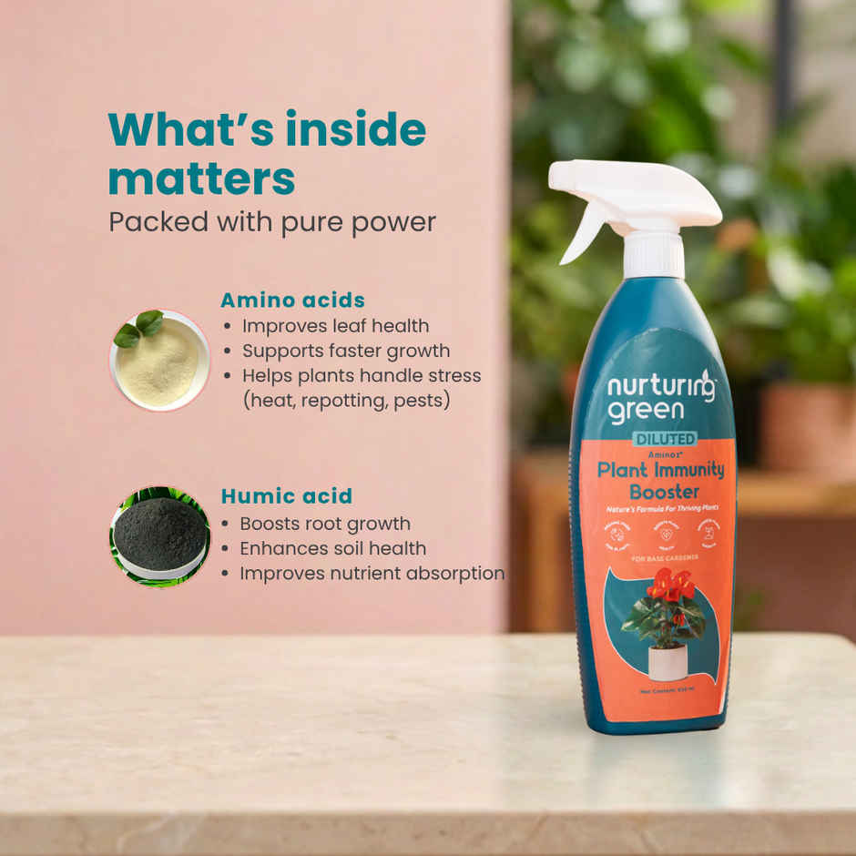 Nurturing Green - Immunity Booster Spray | 650ml | Liquid Fertilizer Plant Booster Spray Bottle