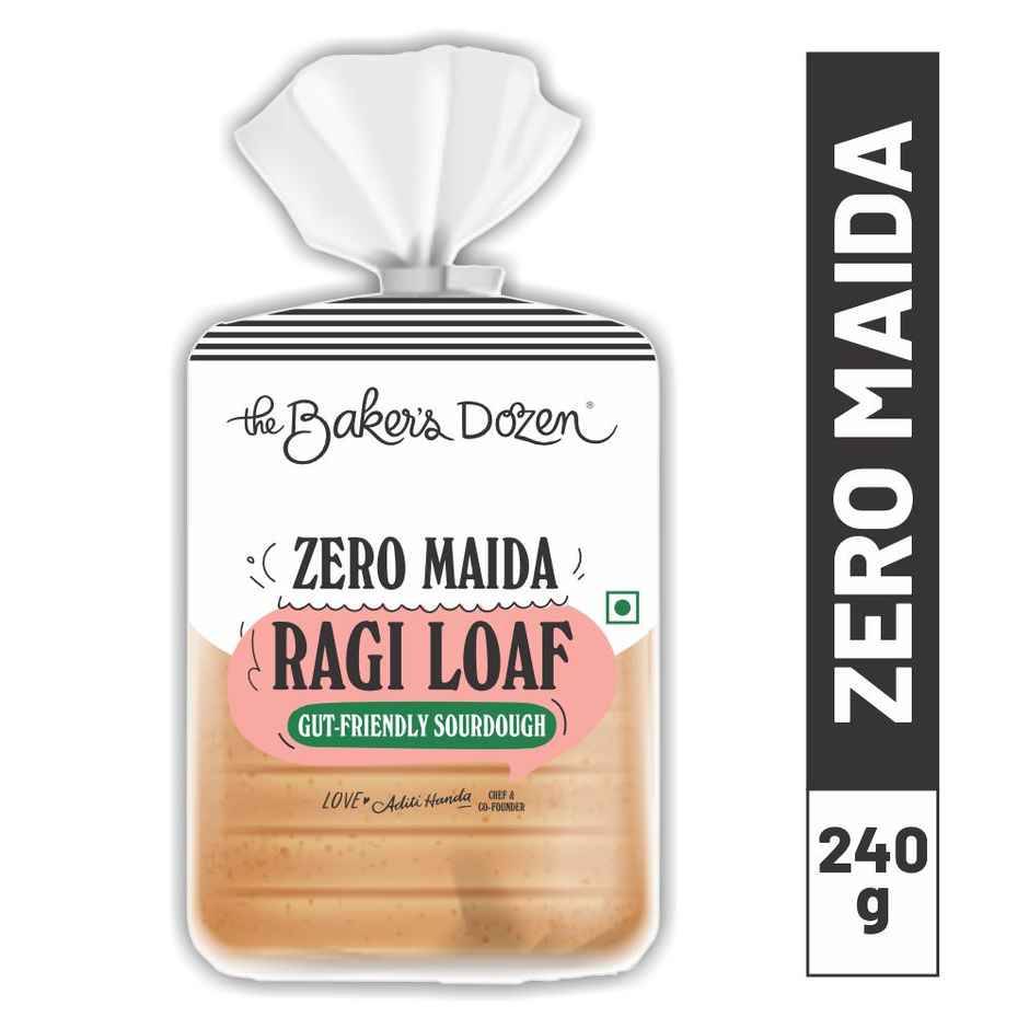 The Baker's Dozen Ragi Bread - Zero Maida No Palm Oil No preservative 100% Wholewheat