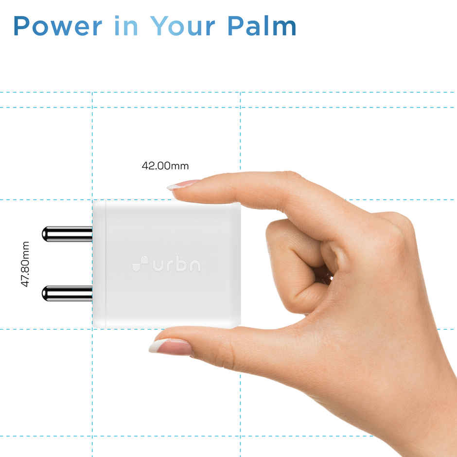 URBN 20W USB C iPhone GaN Charger | 2X Faster Charging | Power Delivery (PD) Adapter |for iPhone 15/14/13/12/11/Pro/Max/Mini | Samsung Galaxy | OnePlus, Pixel, Mi Redmi & More - White