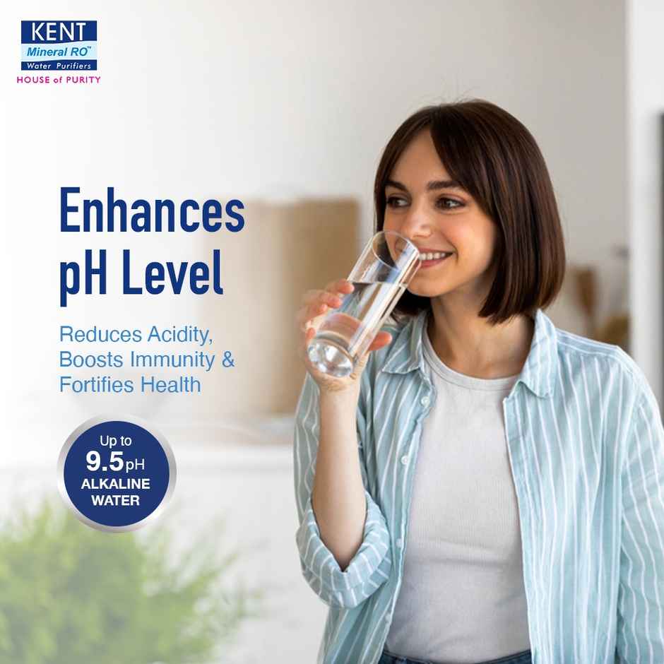 Kent 11054 Alkaline Water Filter Pitcher 3.5 L (Not Suitable For Borewell Or Tanker Water)