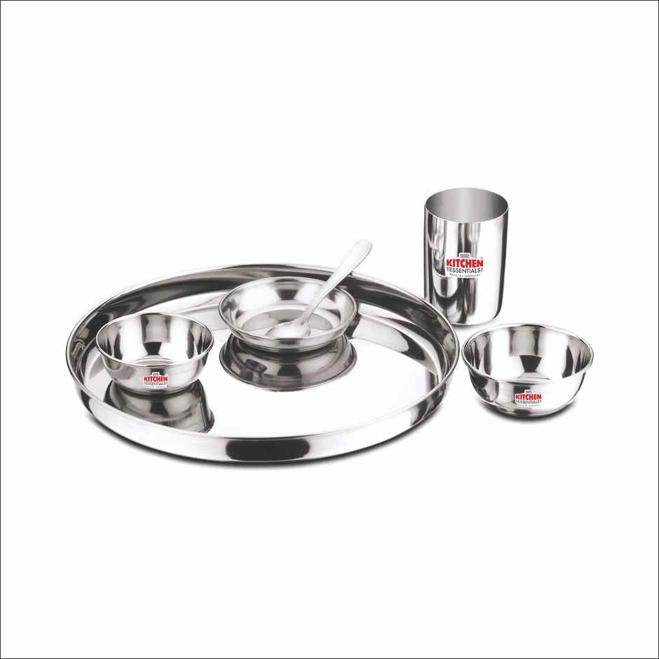 Kitchen Essentials 6 Pcs Stainless Steel Dinner Set (Mirror Finish)