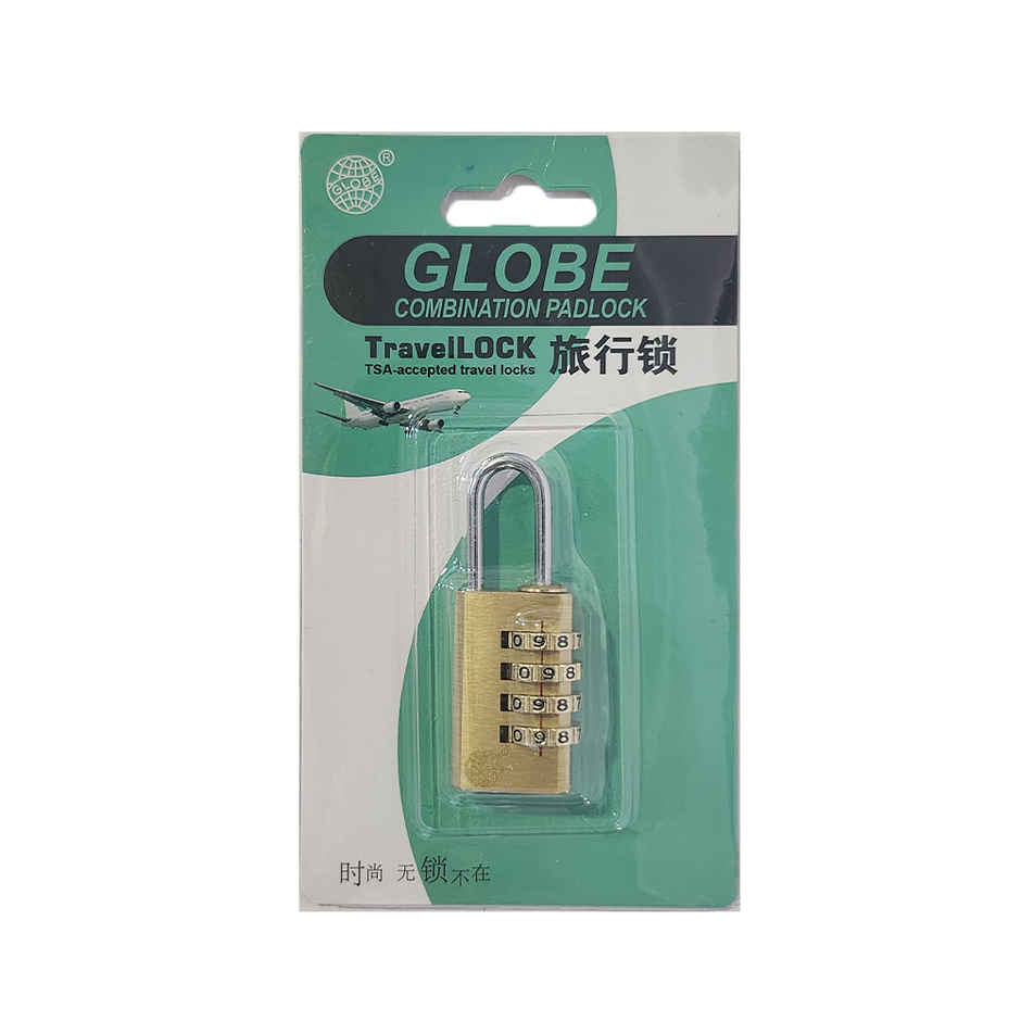 Chrome Brass Pad Number Lock 4 Digit