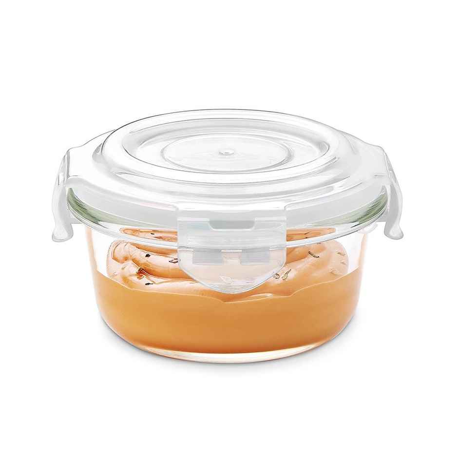 Borosil Klip N Store Storage Container With Airtight Lid (240 ml) | Borosilicate Glass