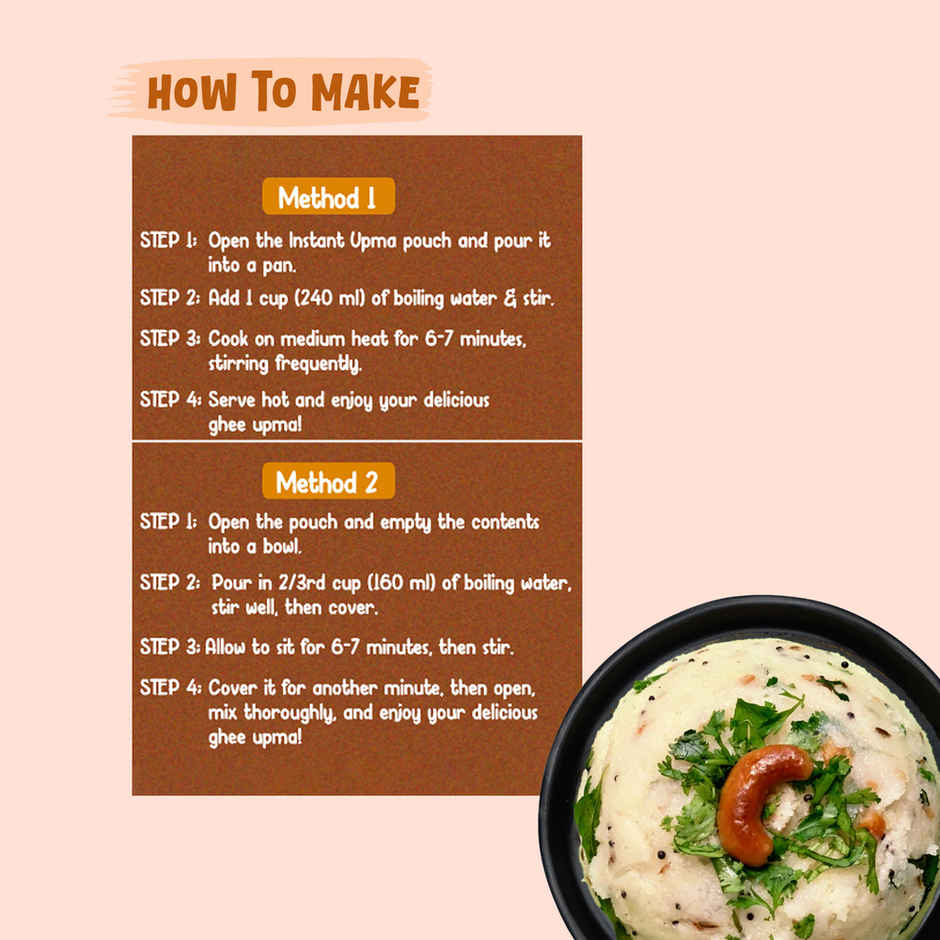 Gladful Ghee and Millets Upma