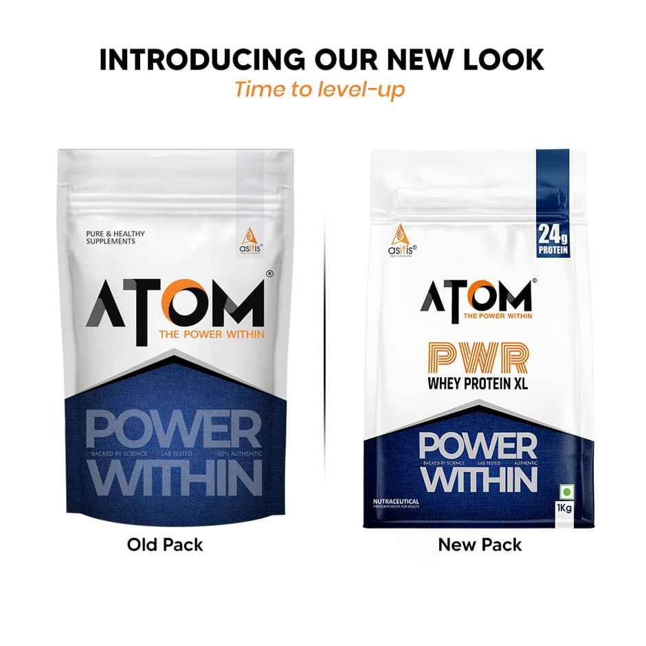 AS-IT-IS ATOM PWR Whey XL with Fermented Yeast Protein and DigeZyme | Double Rich Chocolate