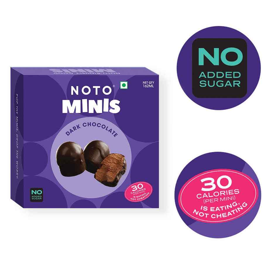 NOTO Dark Chocolate Minis Sugar Free, Guilt Free Ice Cream