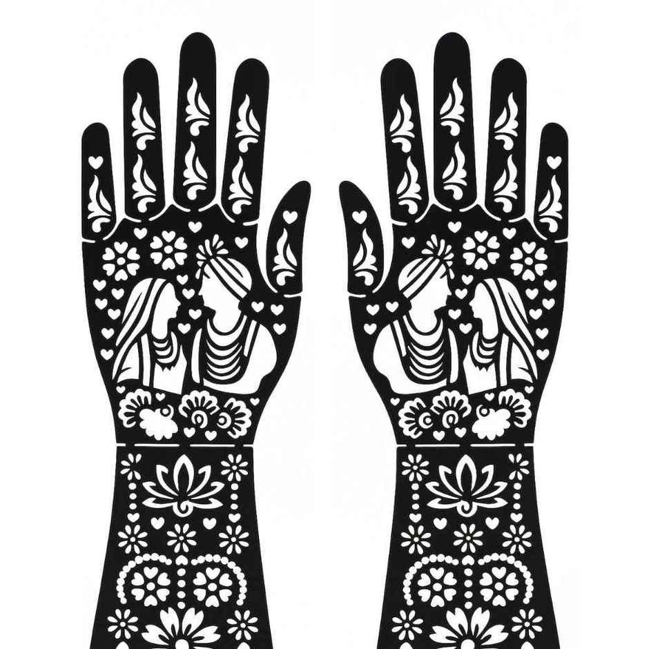 Mehendi Stencil | Floral Pattern | Se7en