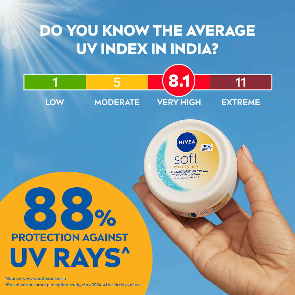 Nivea Soft Daily UV Light Moisturising Cream With SPF-15
