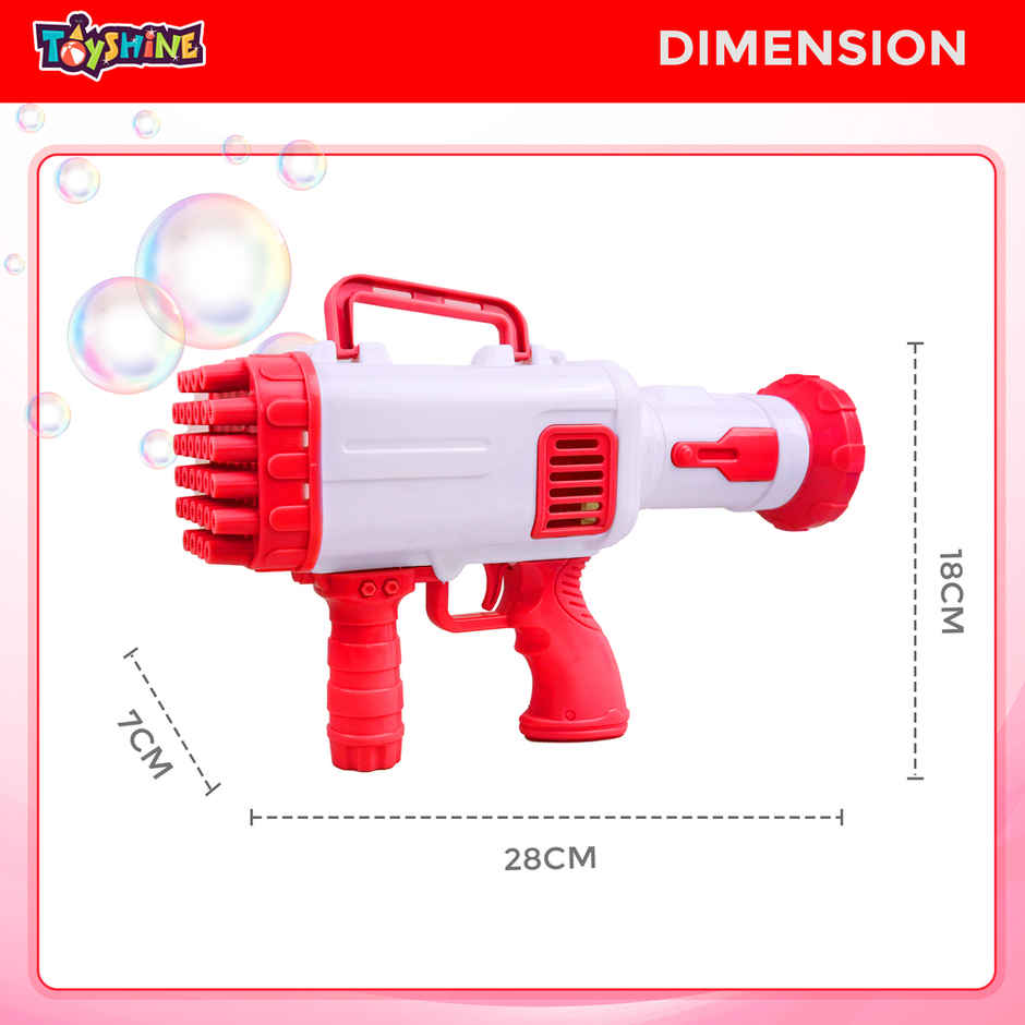Toyshine Rocket Boom 32 Hole Bubble Blaster for Kids | High Volume Bubble Gun with Solution- Purple