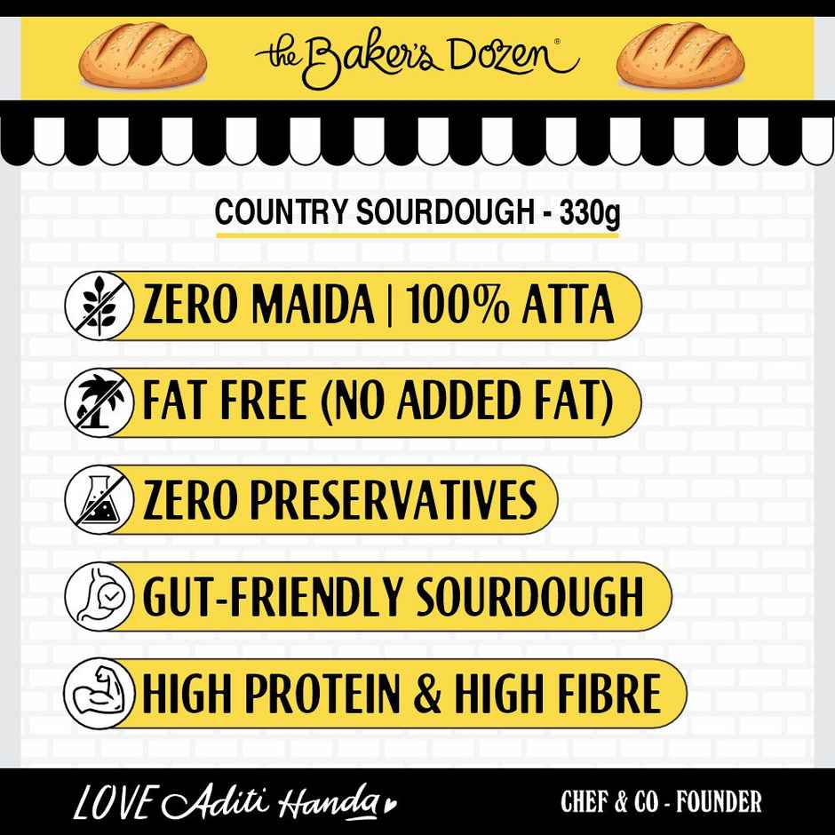 The Baker's Dozen Country Sourdough No Palm Oil No Preservative