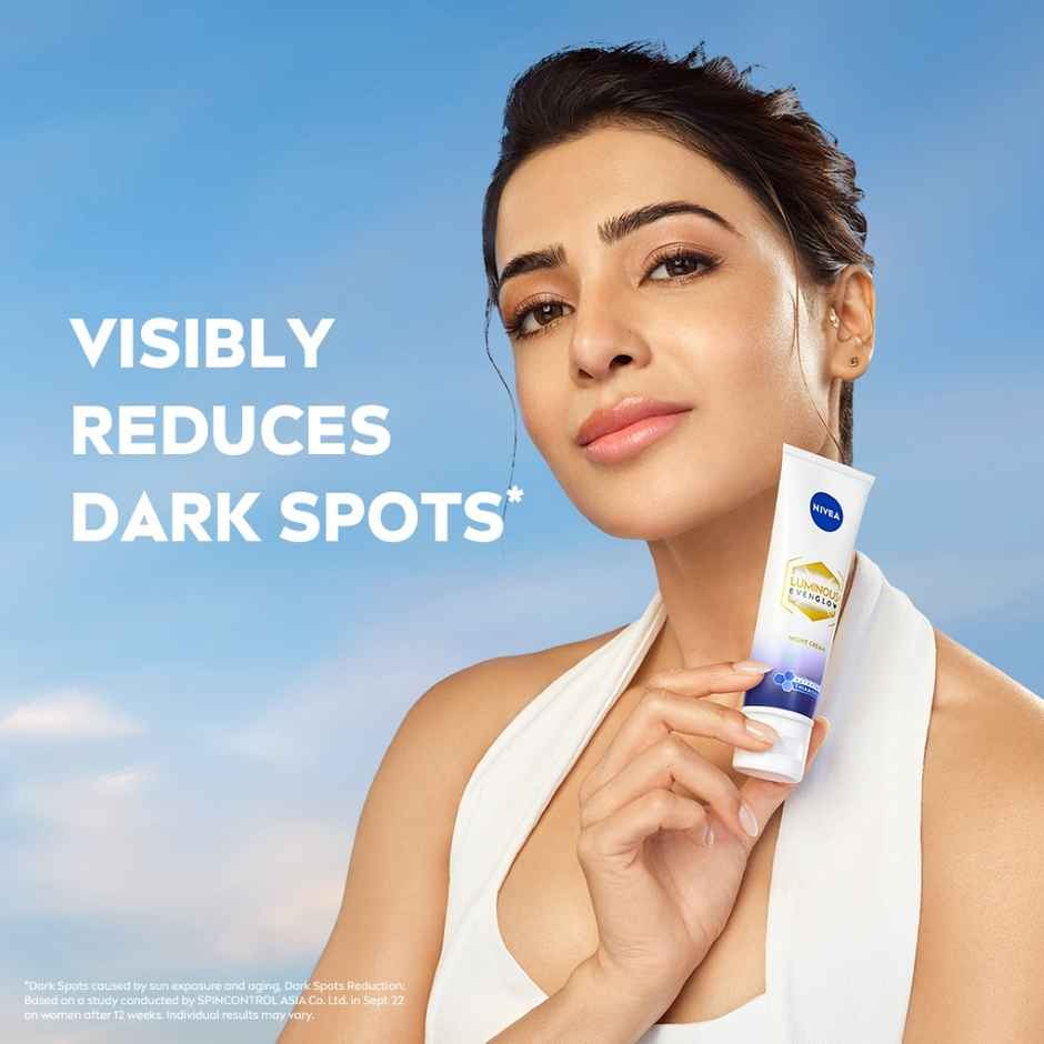 Nivea Luminous Even Glow Oil Control Serum| Thiamidol, Salicylic, Hyaluronic Acid| Reduces Dark Spot (40ml) & Nivea Luminous Even Glow Face Wash | Oil Free Formula, Aha, Aloe Vera, Guarana Extract | Deep Clean (100ml) & Nivea Luminous Even Glow Oil Control Day Cream Spf 50,Thiamidol |Uv Protection & Reduces Dark Spots (40ml) & Nivea Luminous Even Glow Night Cream |Thiamidol & Hyaluronic Acid |Moisturizes & Reduces Dark Spots (40ml) Combo