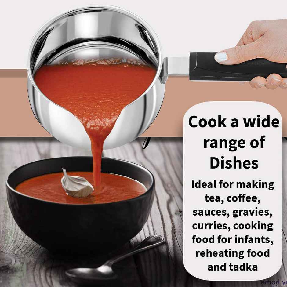Hawkins 1.5 Litre Stainless Steel Tea Pan With Glass Lid, Induction Sauce Pan, Silver (Sst15G)