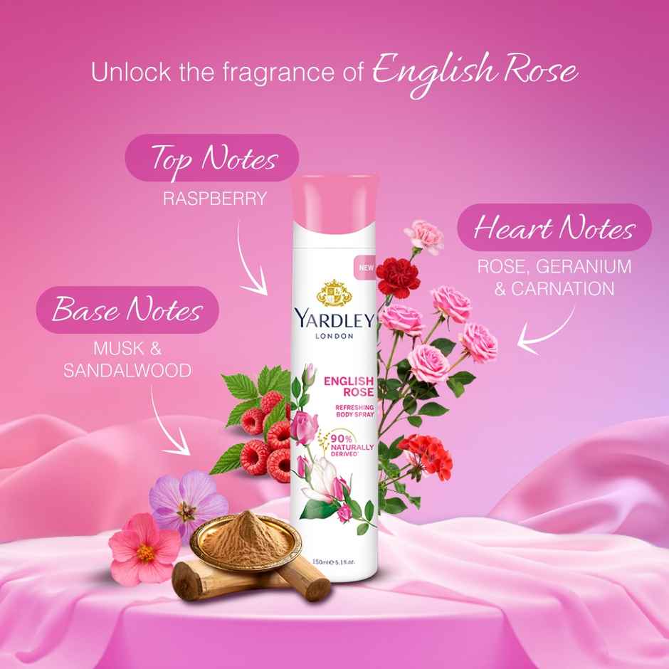 Yardley London English Rose Refreshing Deo Body Spray for Women