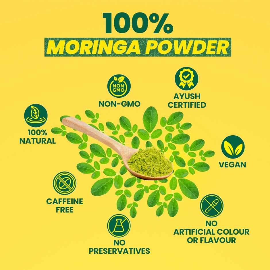 Fast&Up Pure Moringa Powder For Healthy Digestion, Skin & Hair Health