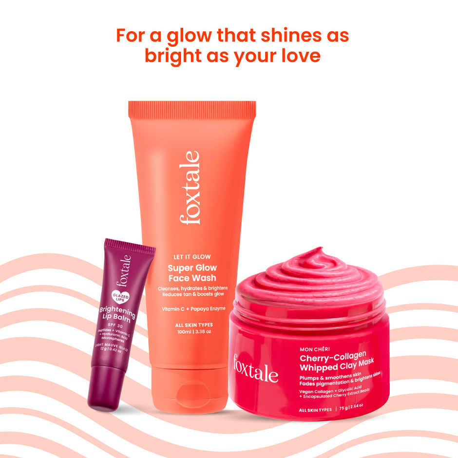 Foxtale Glow At First Sight Gift Set With Pouch And Charm | Bright, Glowing Skin